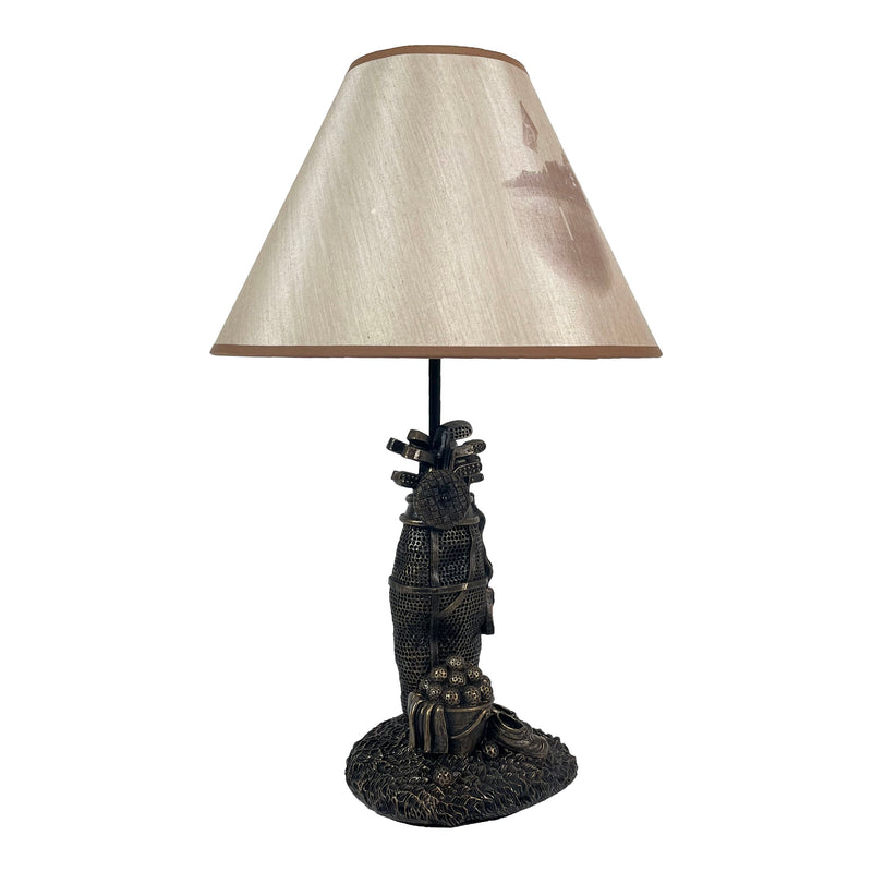 Golf Lovers Tee Time Light Golf Bag Table Lamp with Decorative Beige Shade - 20 Inches High - Stylish Golfing Decor For