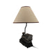 "Light in the Tunnel" Vintage Steam Engine Train Table Lamp with Shade - Rustic Railroad Locomotive Nightstand Light with