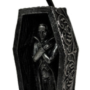 Vampire Coffin Table Lamp, 22 Inch Black Gothic Resin Image 11