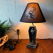 Vampire Coffin Table Lamp, 22 Inch Black Gothic Resin Image 4