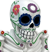 Día de los Muertos Vibrant Sugar Skull Skeleton Toilet Paper Holder - Whimsical Bathroom Tissue Dispenser and Novelty Home