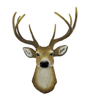 Realistic Faux 8-Point Buck Deer Head Bust Wall Mount - 23-Inch Hanging Decor Image 1
