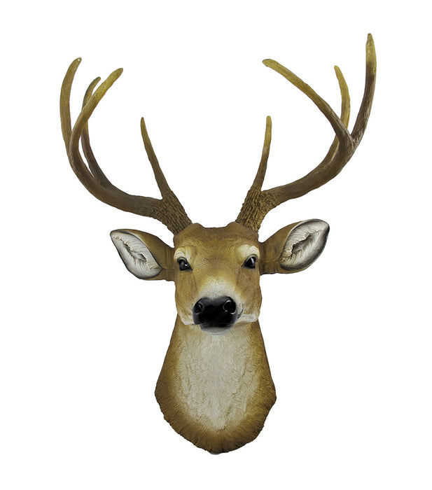 Lifelike Faux 8 Point Buck Deer Head Bust Wall Mount Hanging 23 inch Image 1