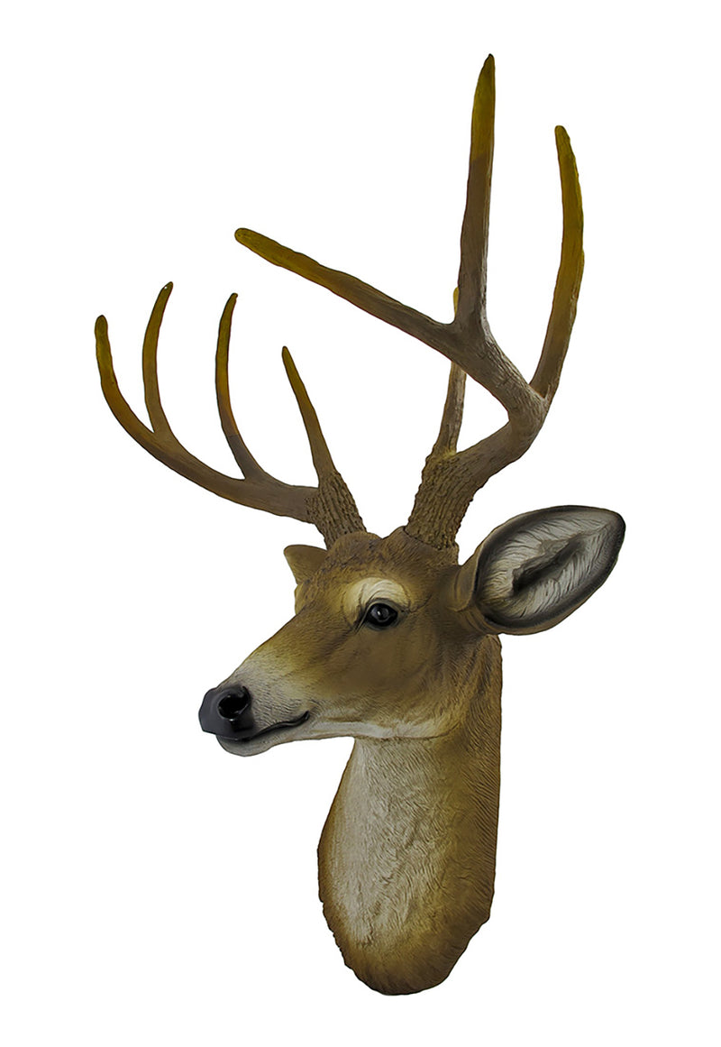 Realistic Faux 8-Point Buck Deer Head Bust Wall Mount - 23-Inch Hanging Decor Image 2