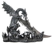 Dragon Knife Holder with Dagger, 13 Inch Gothic Fire Dragon Decor Image 1
