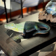 Zeckos Decorative Alligator Statue for Outdoor Garden Display, Wildlife Style 21 Inch Painted Resin Sculpture, Green