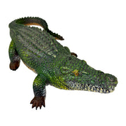 Zeckos Decorative Alligator Statue for Outdoor Garden Display, Wildlife Style 21 Inch Painted Resin Sculpture, Green