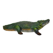 Zeckos Decorative Alligator Statue for Outdoor Garden Display, Wildlife Style 21 Inch Painted Resin Sculpture, Green