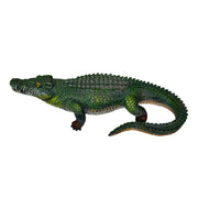 Zeckos Decorative Alligator Statue for Outdoor Garden Display, Wildlife Style 21 Inch Painted Resin Sculpture, Green