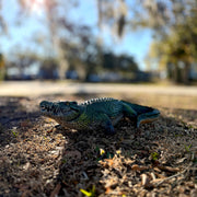 Zeckos Decorative Alligator Statue for Outdoor Garden Display, Wildlife Style 21 Inch Painted Resin Sculpture, Green