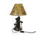 21-Inch High Caribbean Pirate Skeleton Table Lamp with Treasure Map Shade - Seafaring Bedroom Light for Nautical Adventurers