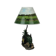 Vintage Green Farm Tractor Table Lamp - Charming Farmhouse Accent with Rustic Appeal, 19 Inches High, Perfect Decorative