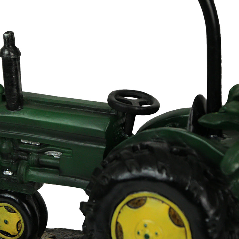 Vintage Green Farm Tractor Table Lamp - Charming Farmhouse Accent with Rustic Appeal, 19 Inches High, Perfect Decorative