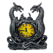 Twin Evil Dragons Antiqued Mantel Clock Image 1