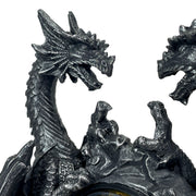 Twin Evil Dragons Antiqued Mantel Clock Image 3