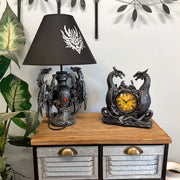 Twin Evil Dragons Antiqued Mantel Clock Image 5