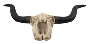 Huge 27.5-Inch Wide Long Horn Steer Skull Resin Wall Hanging for Western Themed Bedrooms and Living Rooms - Simple