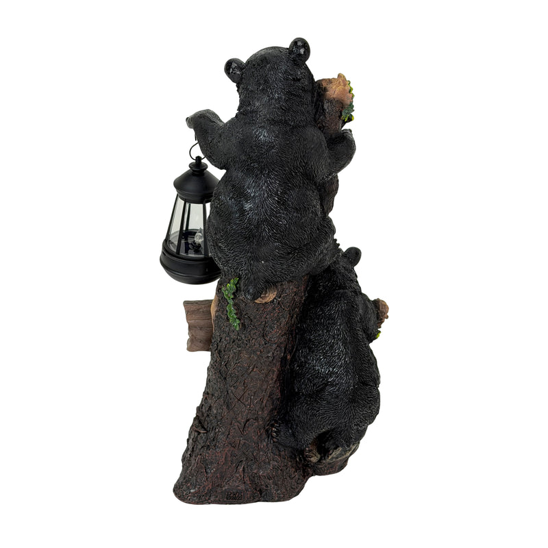 Bear Family - Image 9 - Bear Cubs Outdoor Statue, 19 Inch Climbing Tree Solar Welcome Light