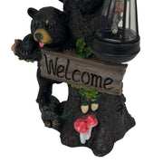 Bear Family - Image 3 - Bear Cubs Outdoor Statue, 19 Inch Climbing Tree Solar Welcome Light