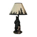 Arkadius Rustic Black Bear Resin 24 Inch Table Lamp with Forest Silhouette Shade Wildlife Cabin Decor Whimsical End Table