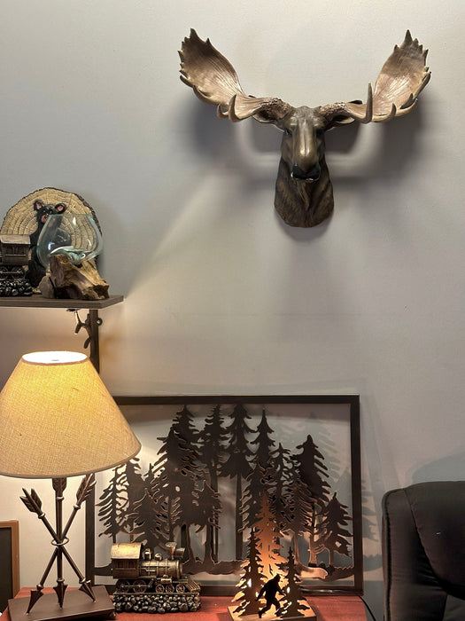 North American Moose Head Bust Wall Hanging Image 5