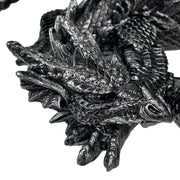 Sleeping Dragon Statue, 12 Inch Metallic Black Gothic Resin Image 3