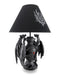 Gothic Guardians of Light Medieval Dragons Resin Table Lamp - Dark Fantasy - 19 Inches High - With Black Fabric Tribal Dragon