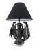 Gothic Guardians of Light Medieval Dragons Resin Table Lamp - Dark Fantasy - 19 Inches High - With Black Fabric Tribal Dragon