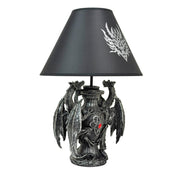 Dragon Table Lamp, 19 Inch Gothic Guardians with Black Fabric Shade Image 3