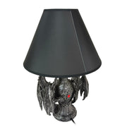 Dragon Table Lamp, 19 Inch Gothic Guardians with Black Fabric Shade Image 9