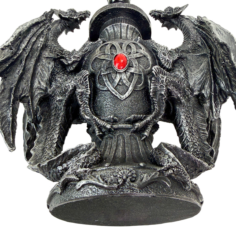 Dragon Table Lamp, 19 Inch Gothic Guardians with Black Fabric Shade Image 8