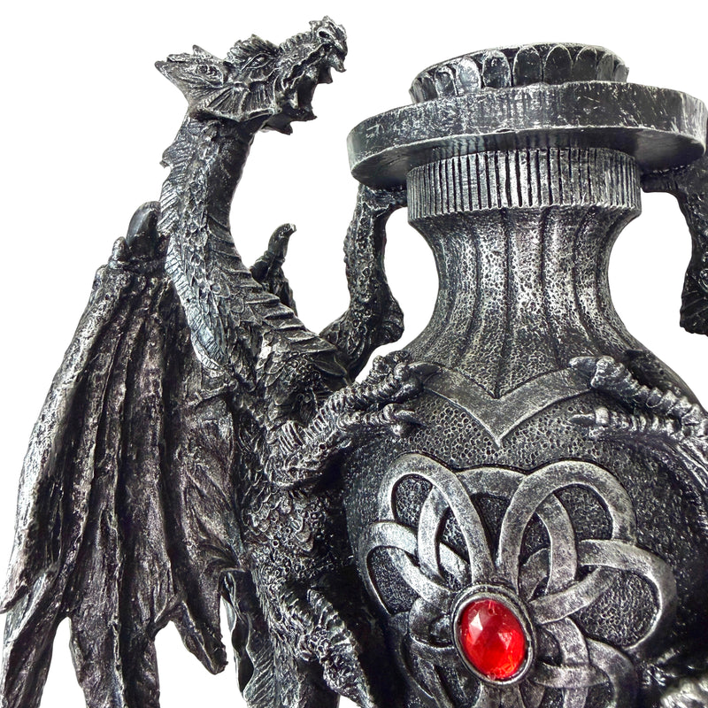 Dragon Table Lamp, 19 Inch Gothic Guardians with Black Fabric Shade Image 11