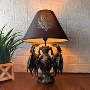Dragon Table Lamp, 19 Inch Gothic Guardians with Black Fabric Shade Image 5