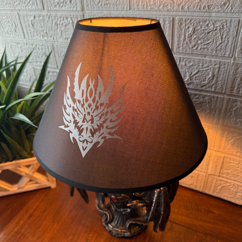 Dragon Table Lamp, 19 Inch Gothic Guardians with Black Fabric Shade Image 6