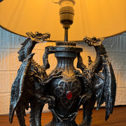 Dragon Table Lamp, 19 Inch Gothic Guardians with Black Fabric Shade Image 7