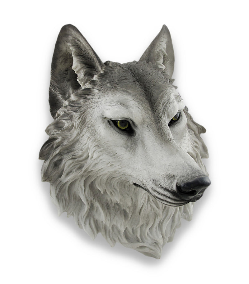 `Remus` Gray Wolf Head Mount Wall Statue Bust 16 In. Image 1