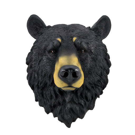 Black Bear Head Wall Sculpture, 16 Inch Realistic Bust Image 1