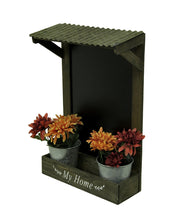 My Home Wooden Chalkboard Wall Hanging w/Shelf & Planters 21.5 Inches High Image 2