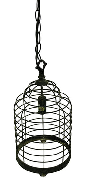 Vintage Industrial Black Metal Wire Cage Pendant Lamp 14 Inch Image 2