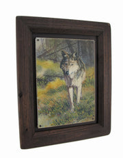 Big Sky Carvers Grey Wolf Wood Frame Wall Art Image 1