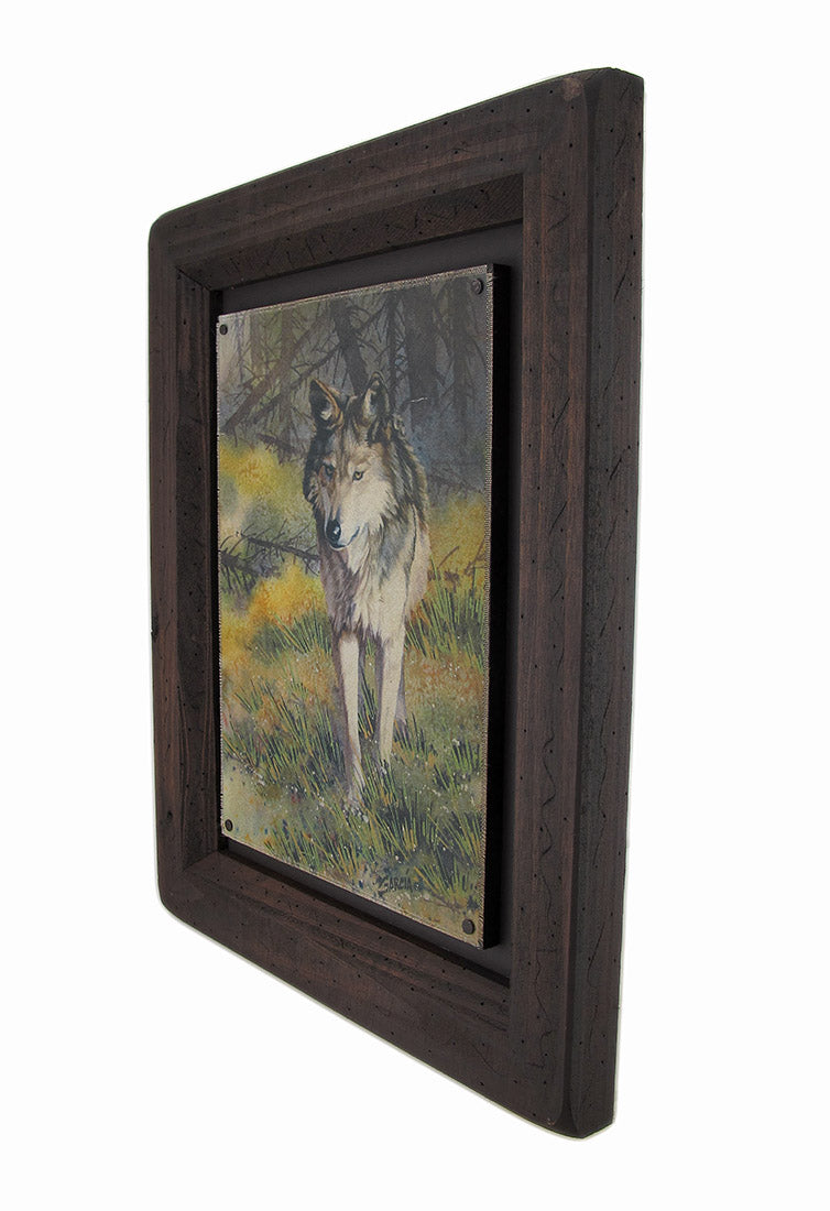 Big Sky Carvers Grey Wolf Wood Frame Wall Art Image 2