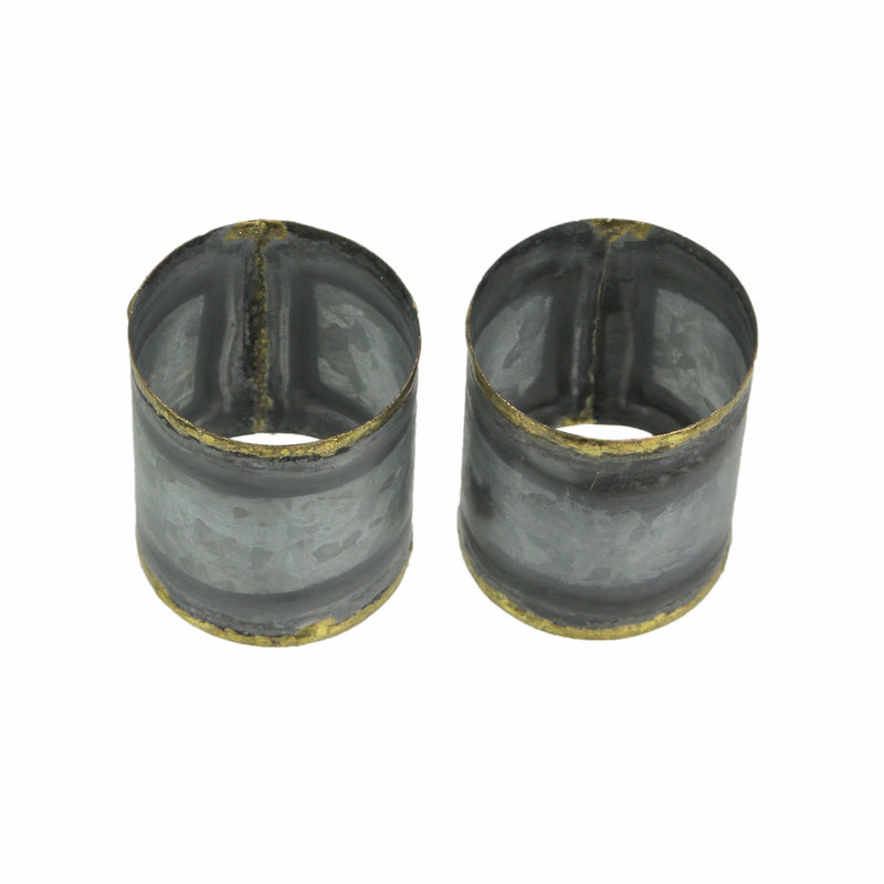 Set of 6 Galvanized Metal Napkin Ring Holders for Rustic Farmhouse Charm - 2.5 Inches Long - Perfect Decorative Accents for