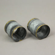 Set of 6 Galvanized Metal Napkin Ring Holders for Rustic Farmhouse Charm - 2.5 Inches Long - Perfect Decorative Accents for