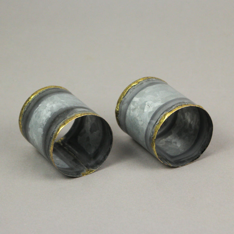 Set of 6 Galvanized Metal Napkin Ring Holders for Rustic Farmhouse Charm - 2.5 Inches Long - Perfect Decorative Accents for