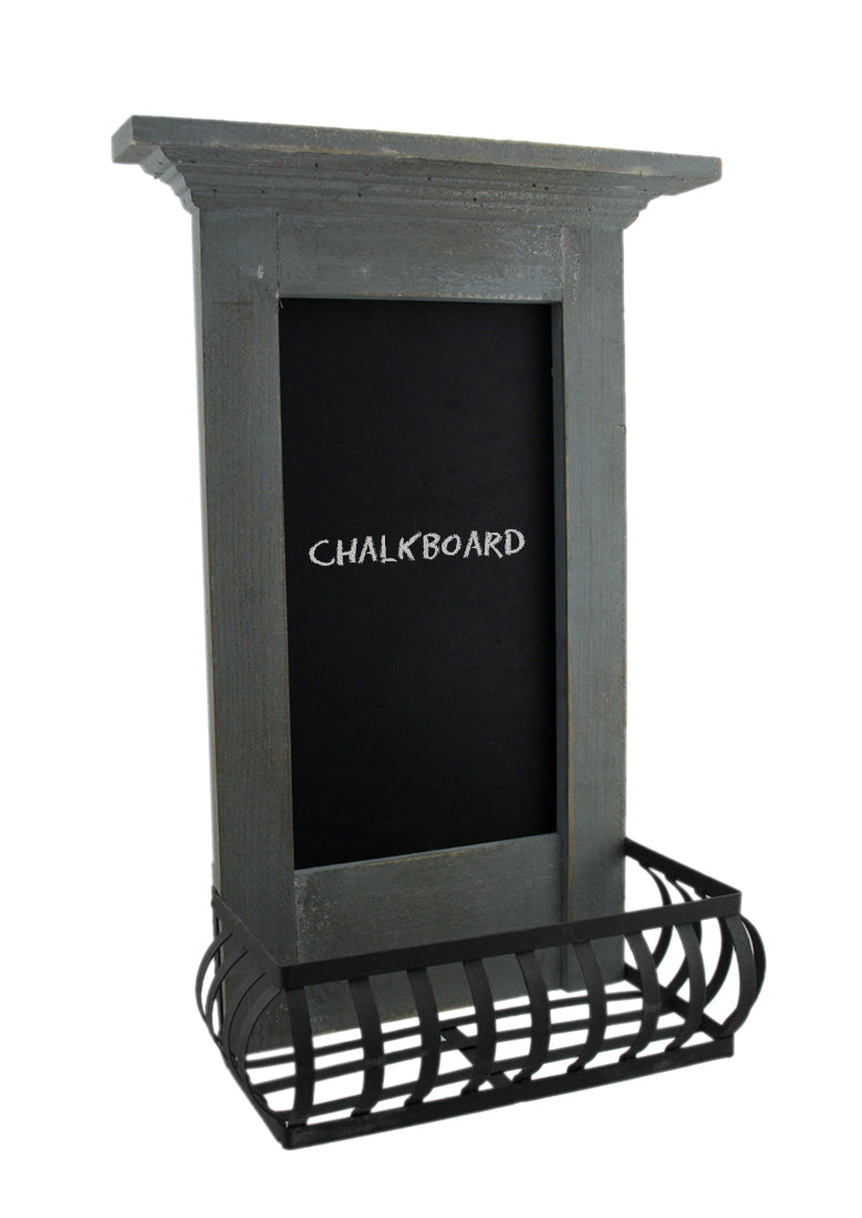 Light Blue 5.7x11x18.5 Wood Wall Chalkboard Image 1