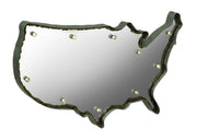 Rustic US Map Marquee Light-Up Framed Mirrored Wall Hanging Image 1