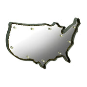 Rustic US Map Marquee Light-Up Framed Mirrored Wall Hanging Image 1