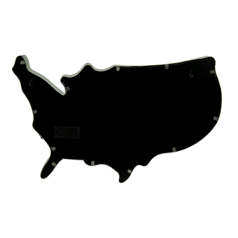Rustic US Map Marquee Light-Up Framed Mirrored Wall Hanging Image 4