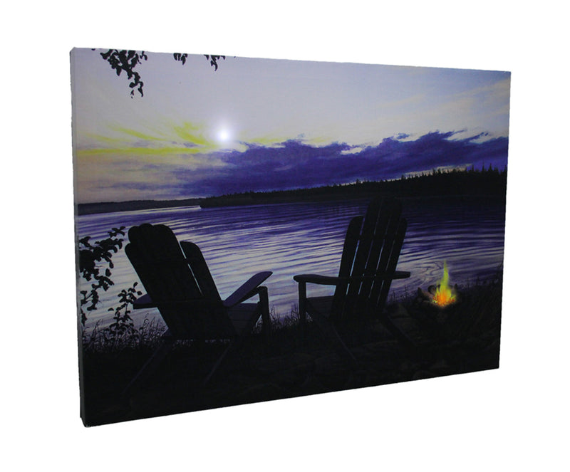 Lighted Canvas Otter Way Fish Shore by Cherie Serrano 17.75 Inches Long Image 1