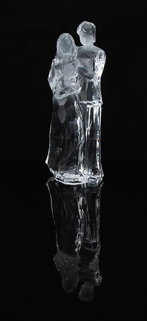 Mom Dad And Child Family Clear Acrylic Statue Image 2